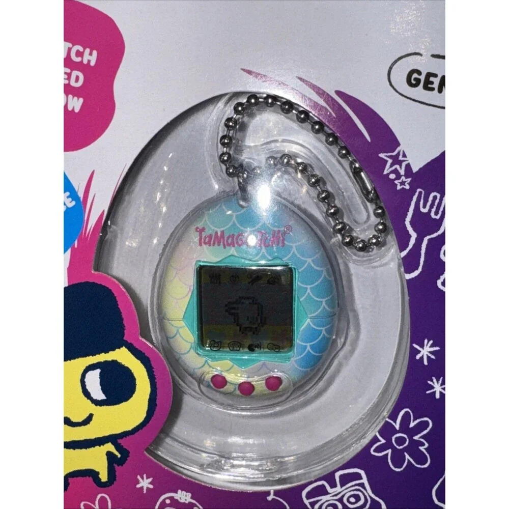 Tamagotchi Gen 1 Virtual Pet Teal Mermaid Shell Bandai New
